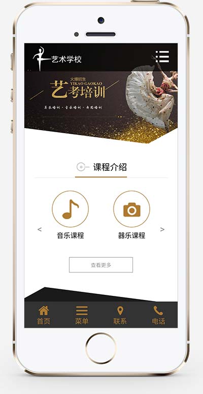(自适应手机端)响应式艺考培训学校类网站模板 html5艺术培训机构网站源码下载