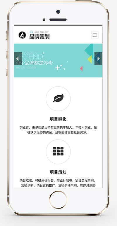 (自适应手机端)响应式品牌策划类网站模板 品牌策划公司企划策划网站源码下载