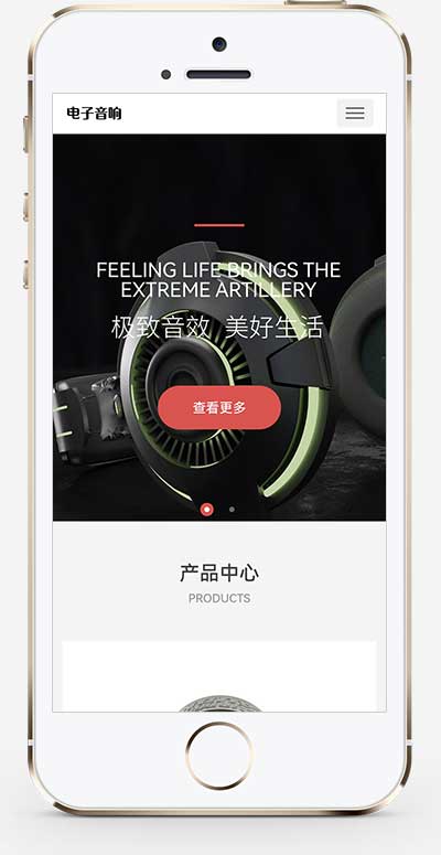 (自适应手机端)响应式数码电子产品网站模板 html5智能音响设备网站源码下载